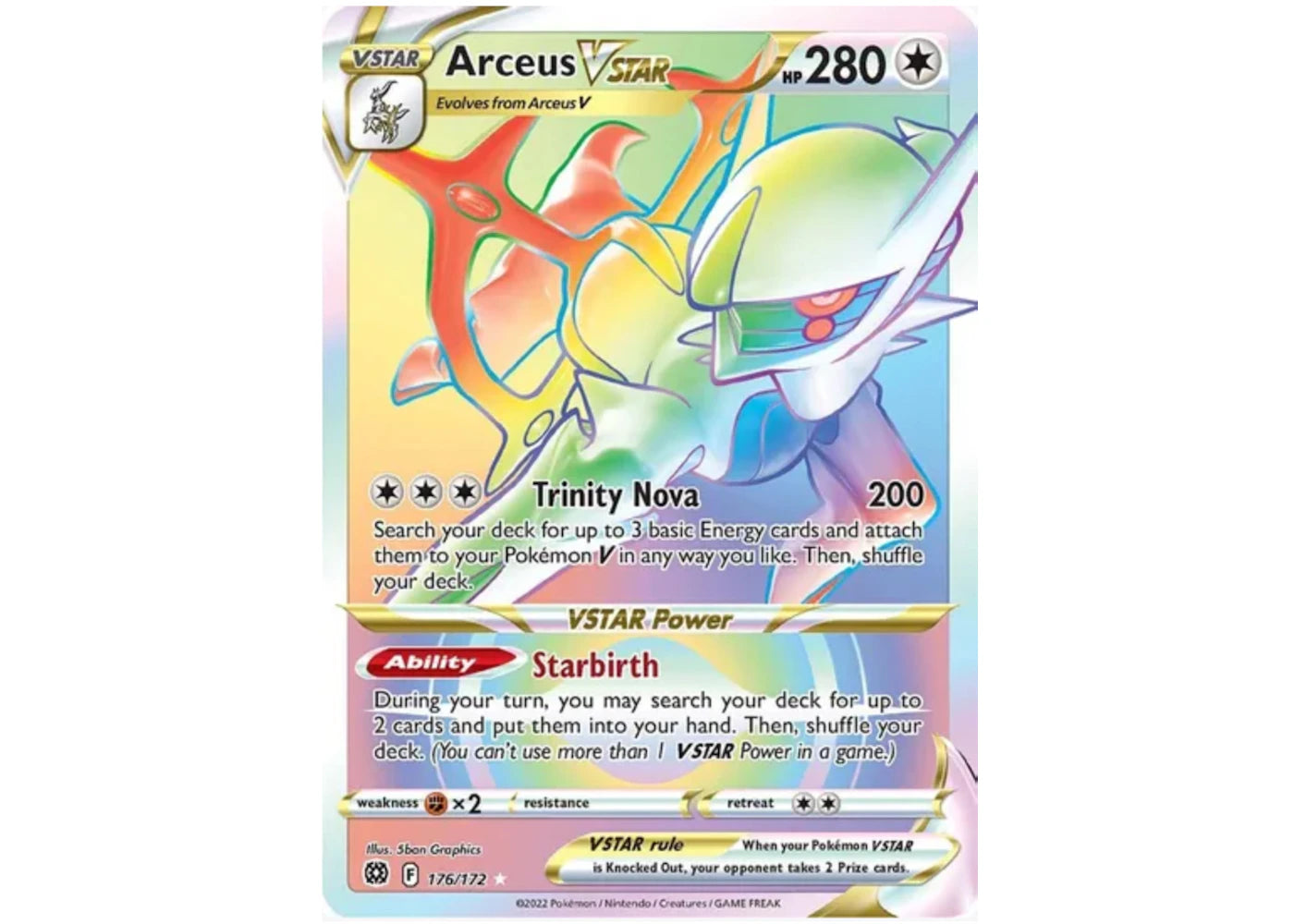 Arceus VSTAR Full Art 2022 Pokémon TCG Sword & Shield Brilliant Stars Secret #176 (Ungraded)