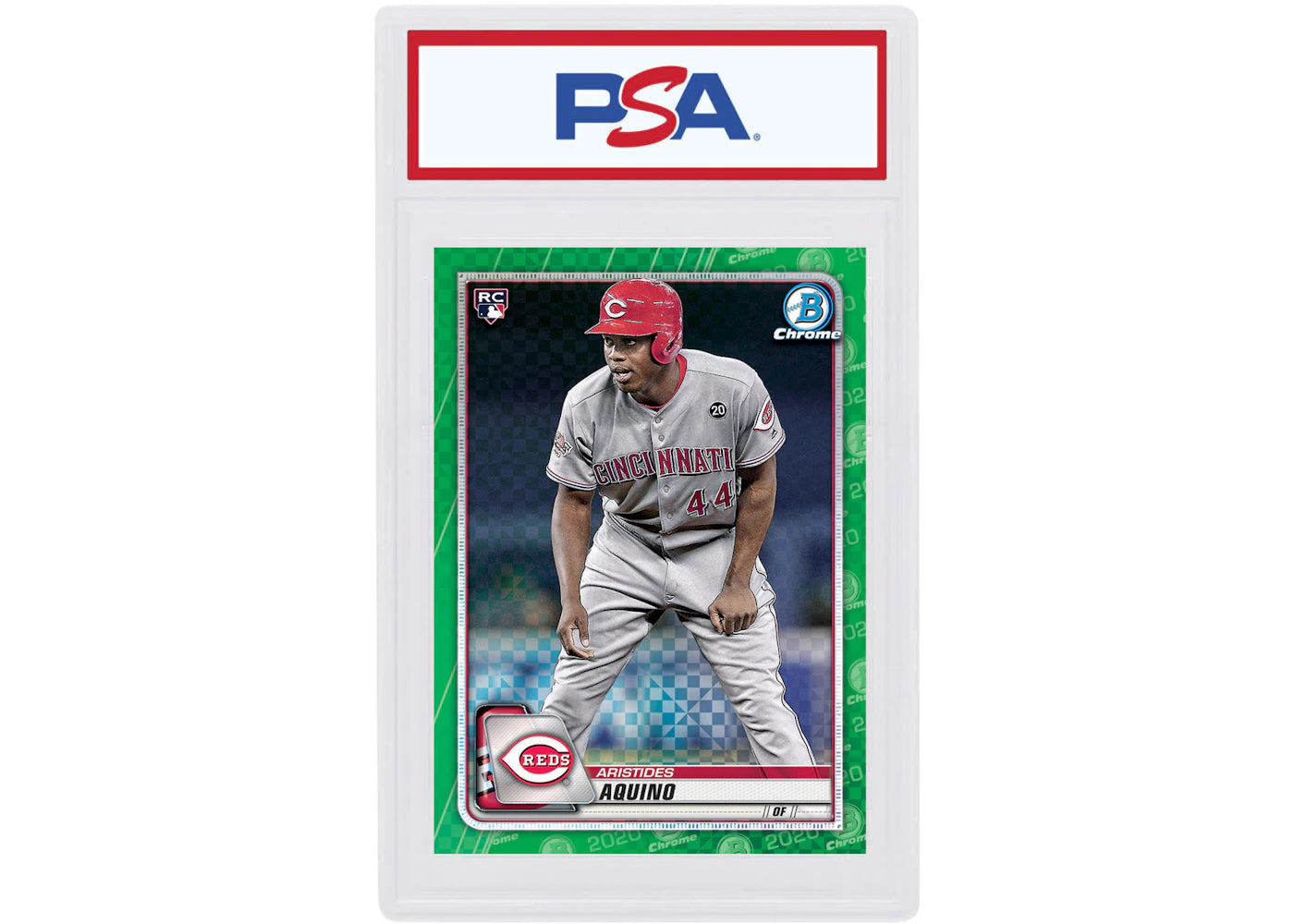 Aristides Aquino 2020 Bowman Chrome X Rookie Green X-Fractor /31 #79 (PSA or BGS Graded)