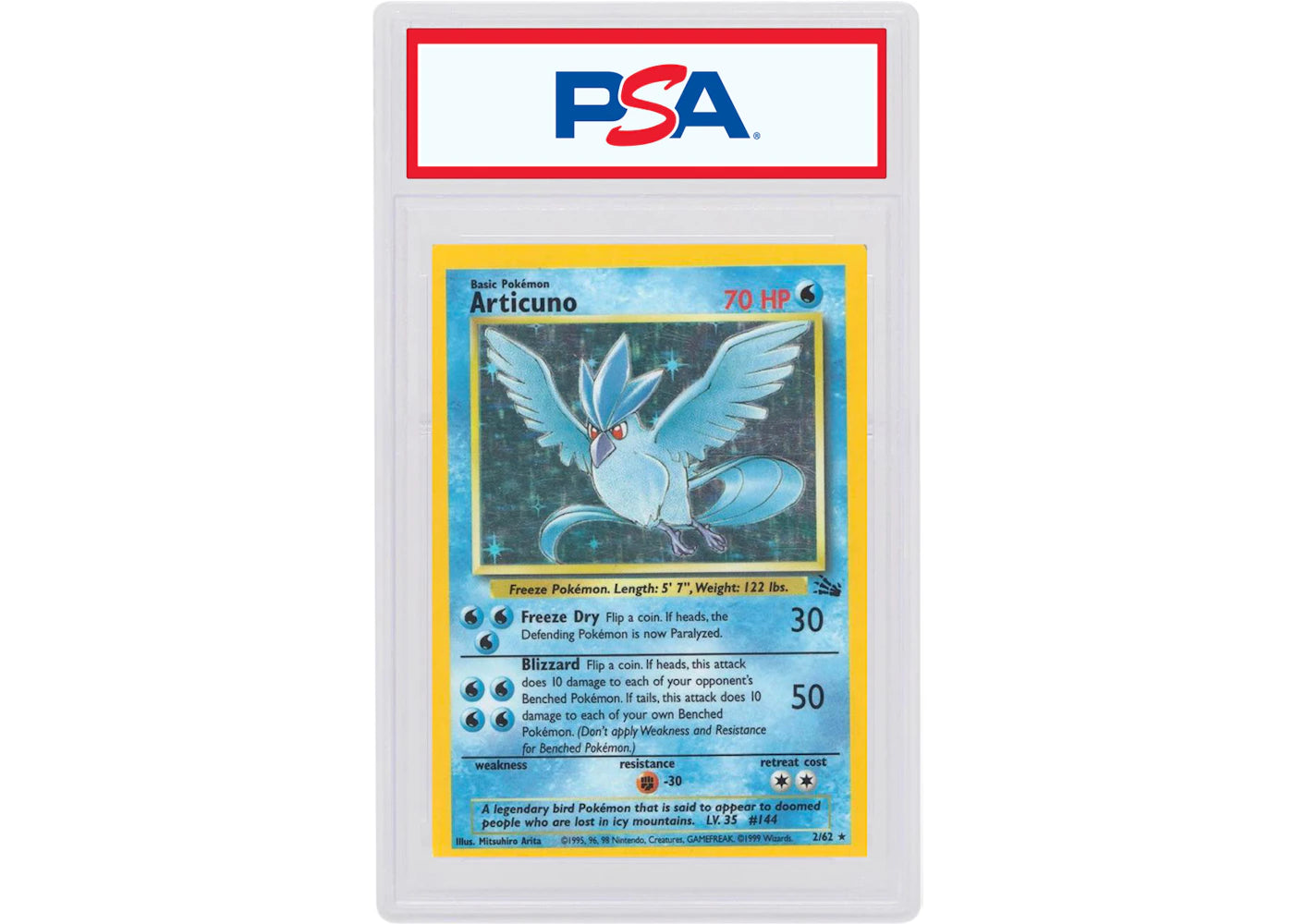 Articuno-Holo 1999 Pokemon TCG Fossil #2/62 (PSA or BGS Graded)