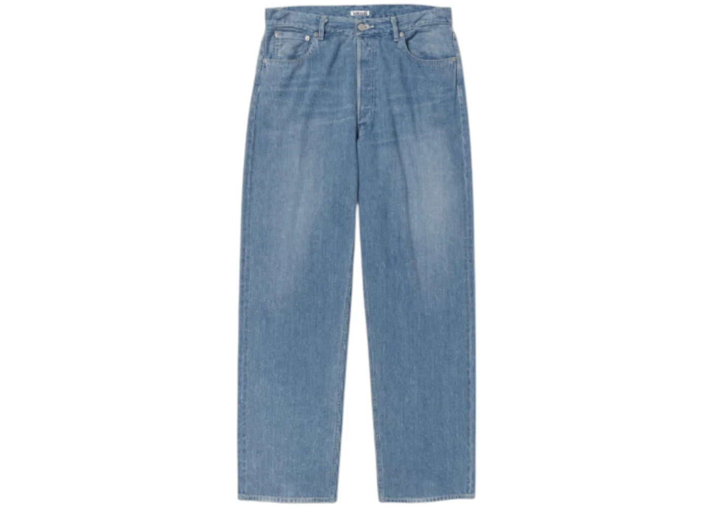 Auralee Selvedge Faded Light Denim Wide Pants Light Indigo