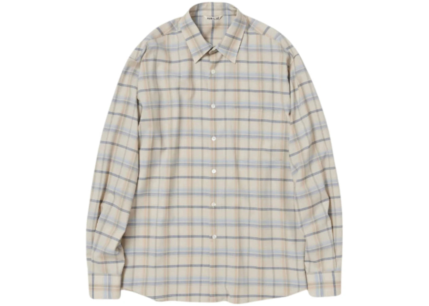 Auralee Super Light Wool Check Shirt Light Beige