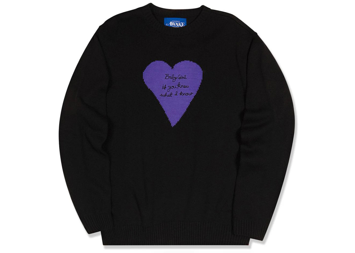 Awake Baby Girl Crewneck Sweatshirt Black