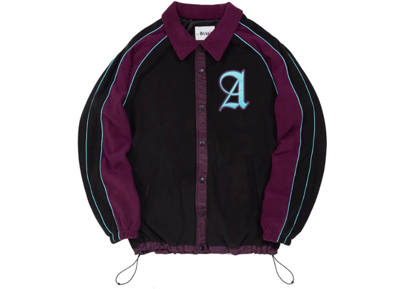 Awake Baseball Fleece Jacket Black/Purple