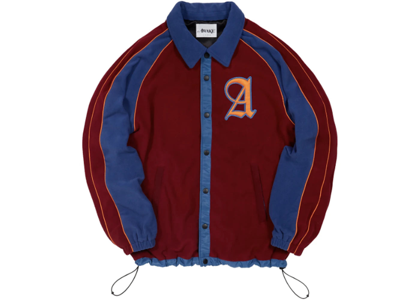 Awake Baseball Fleece Jacket Burgundy/Blue