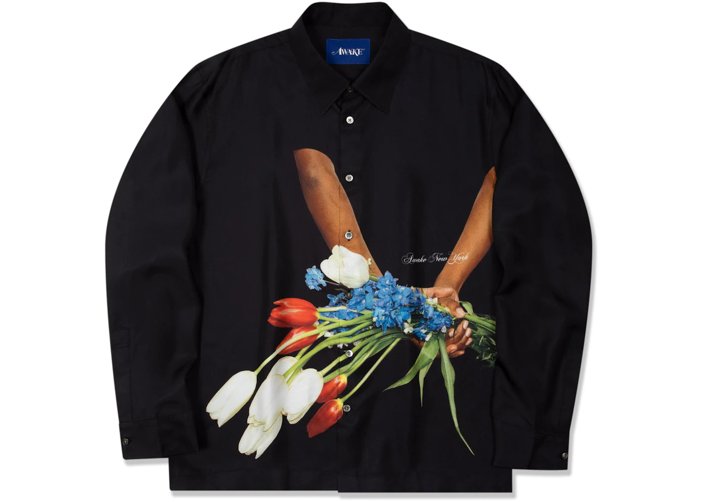 Awake Bouquet Silk Shirt Black
