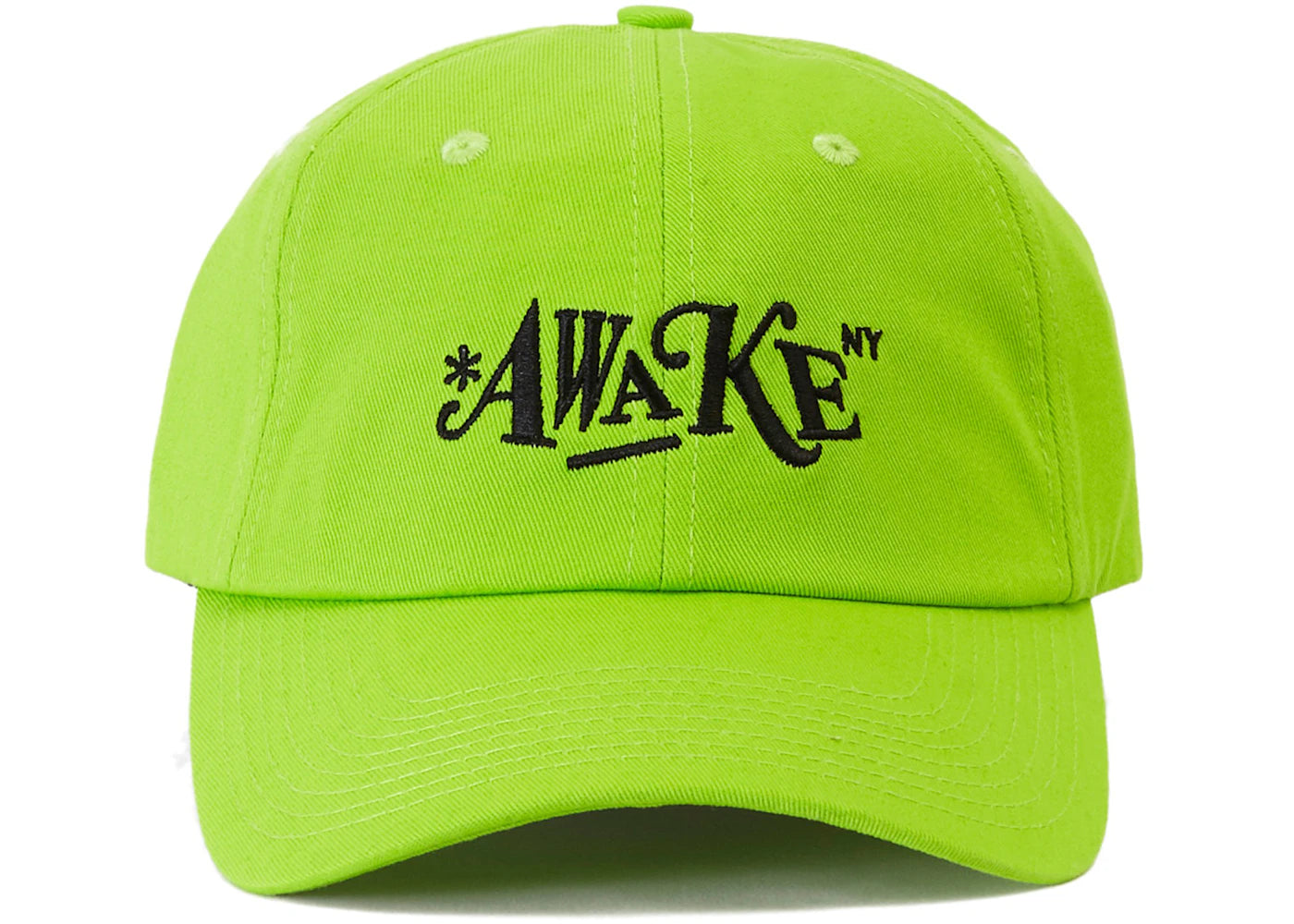 Awake Distorted Logo Dad Cap Lime Green