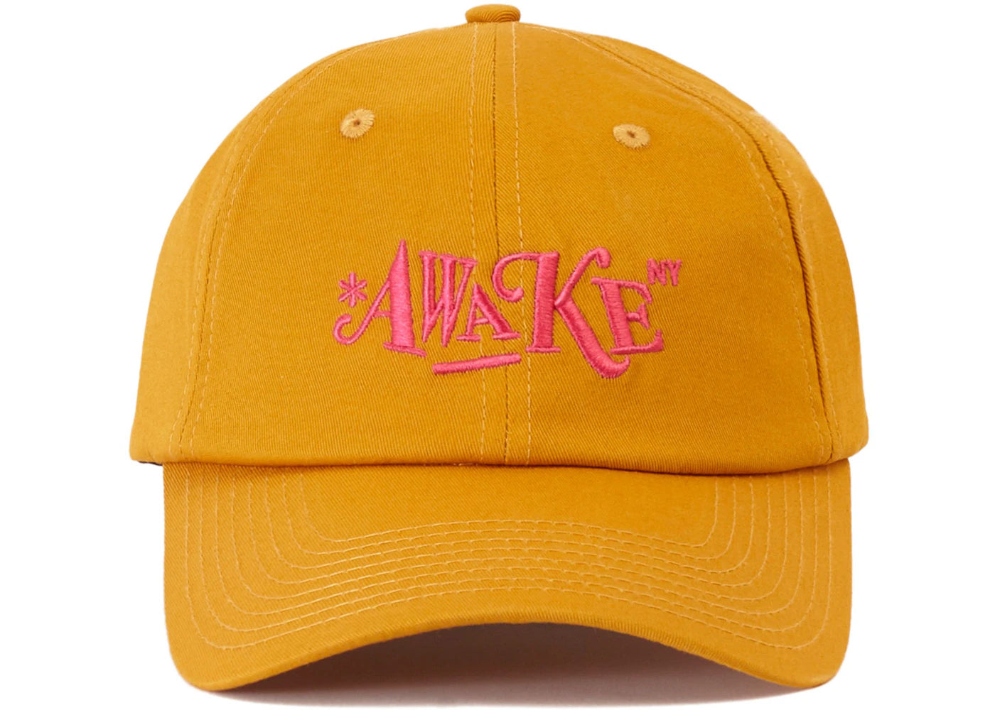 Awake Distorted Logo Dad Cap Mustard