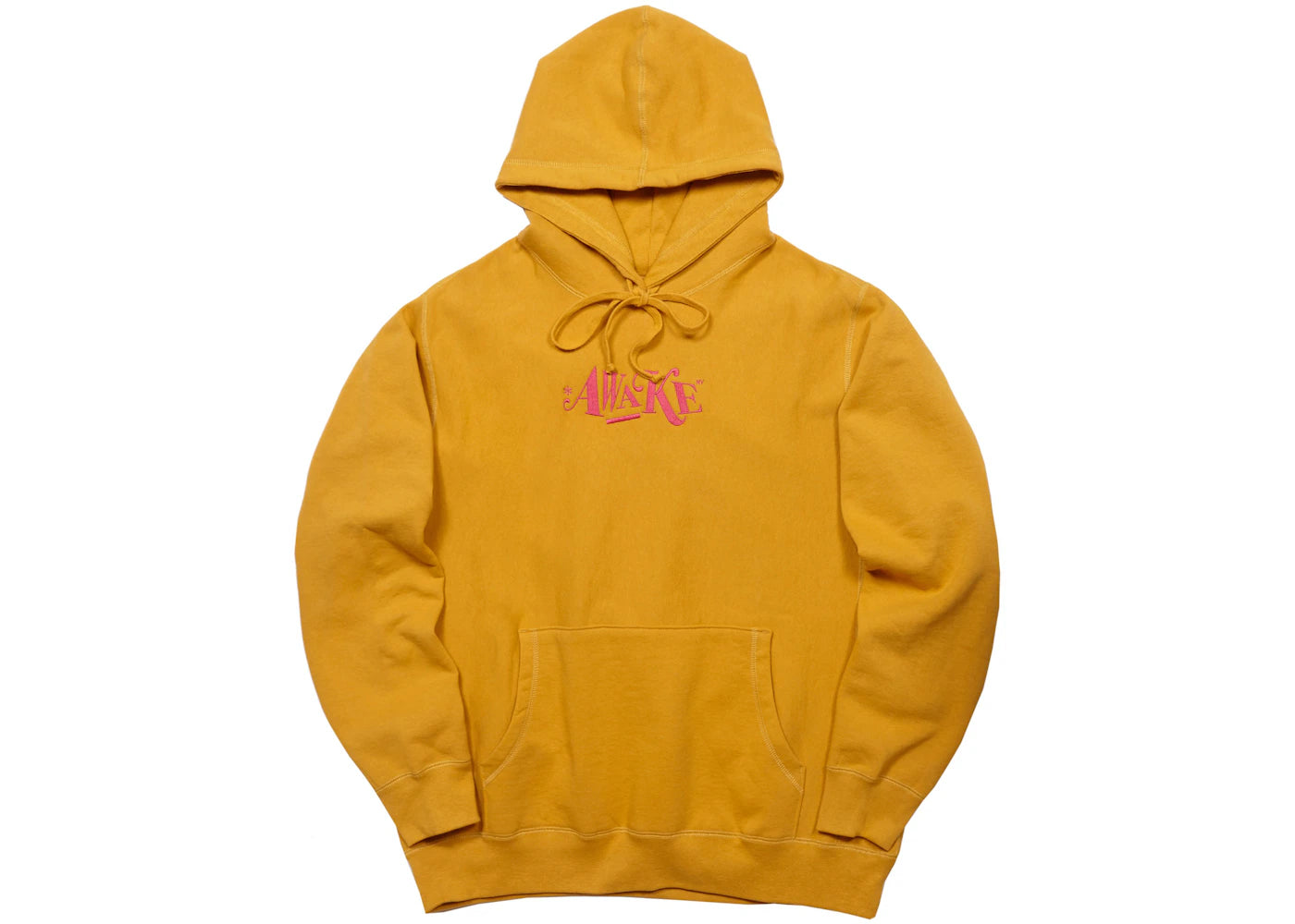 Awake Distorted Logo Hoodie Mustard
