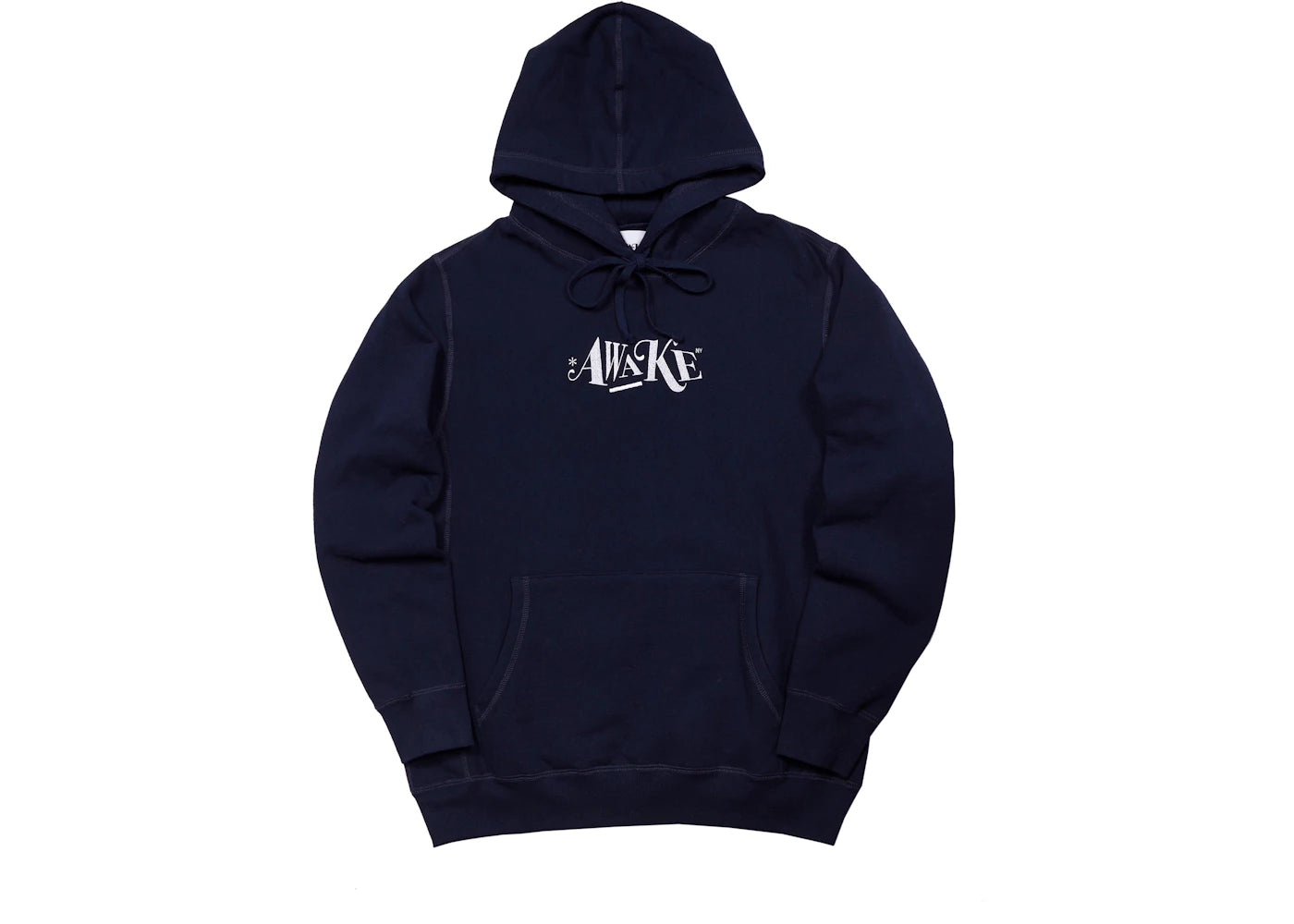 Awake Distorted Logo Hoodie Navy