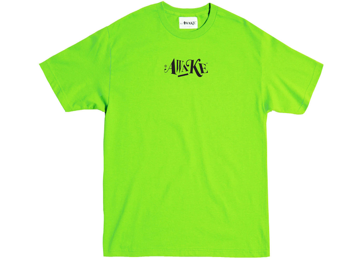 Awake Distorted Logo Tee Lime Green