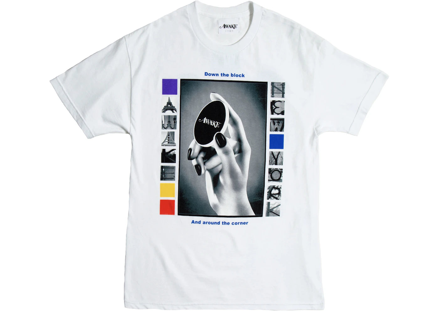 Awake Down The Block Tee White
