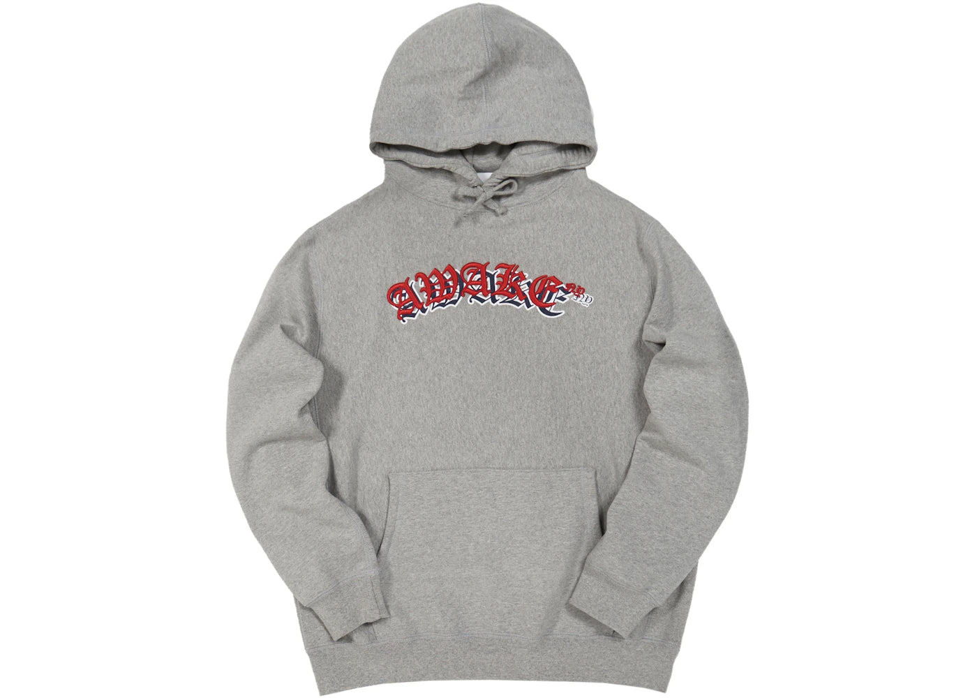Awake Embroidered Double Varsity Hoodie Heather Grey