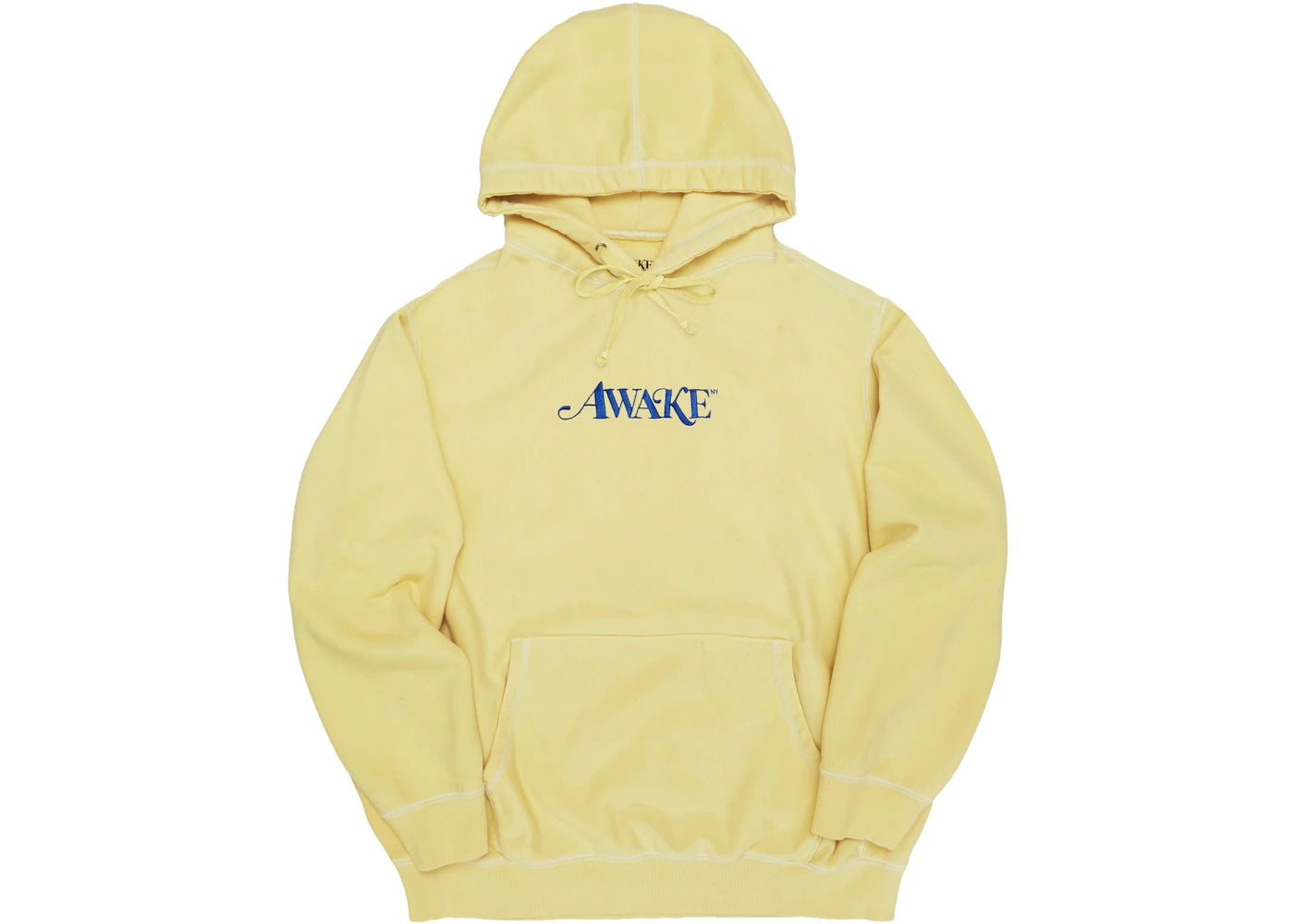 Awake Embroidered Logo Hoodie Light Yellow