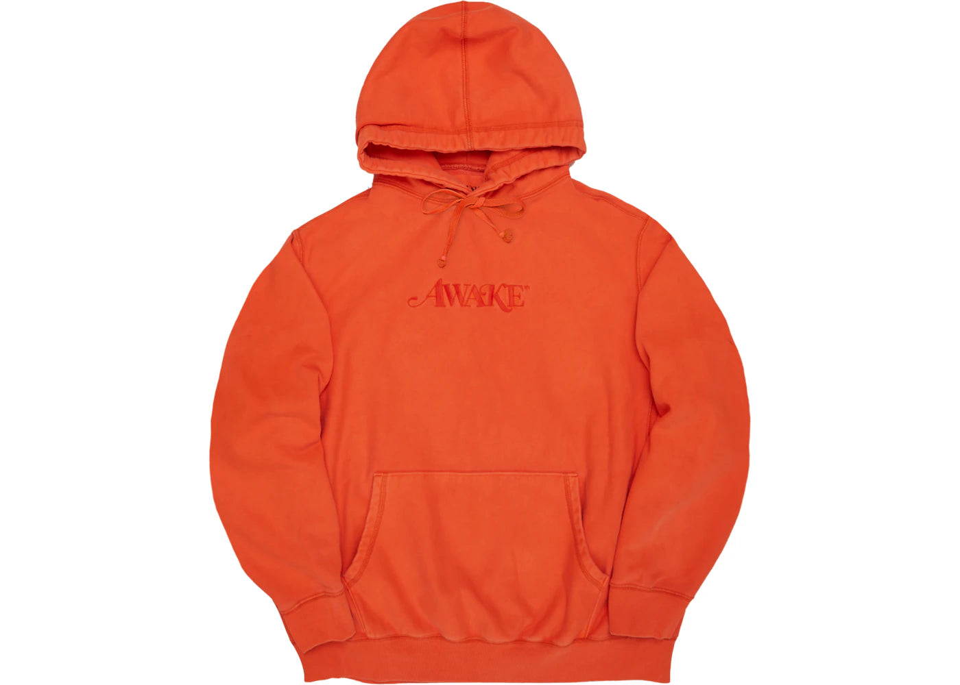 Awake Embroidered Logo Hoodie Red Orange