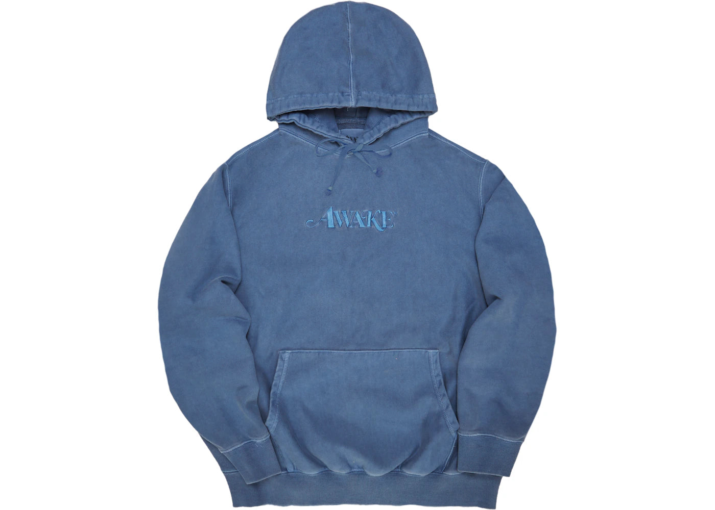 Awake Embroidered Logo Hoodie Washed Blue
