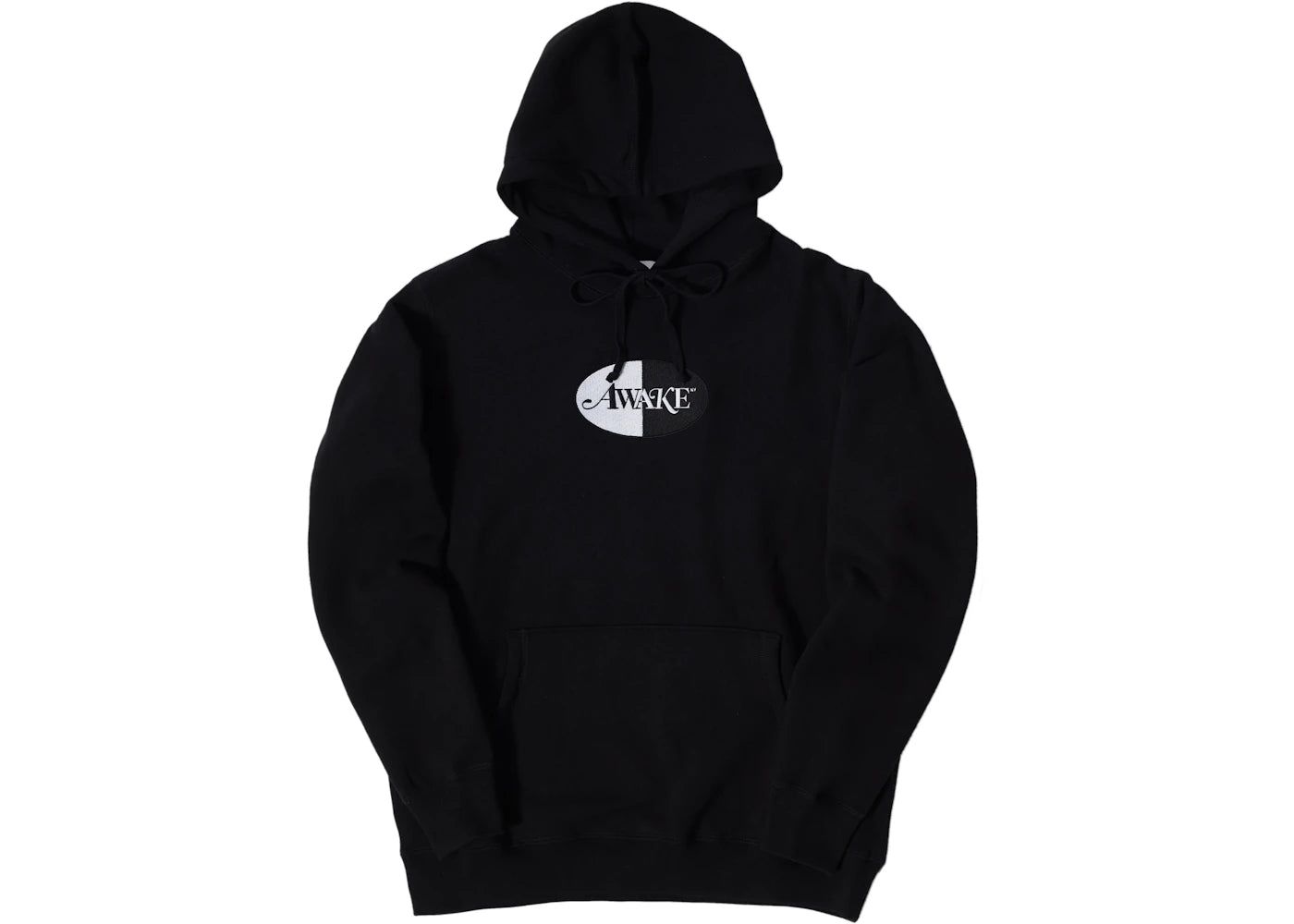 Awake Embroidered Split Logo Patch Hoodie Black