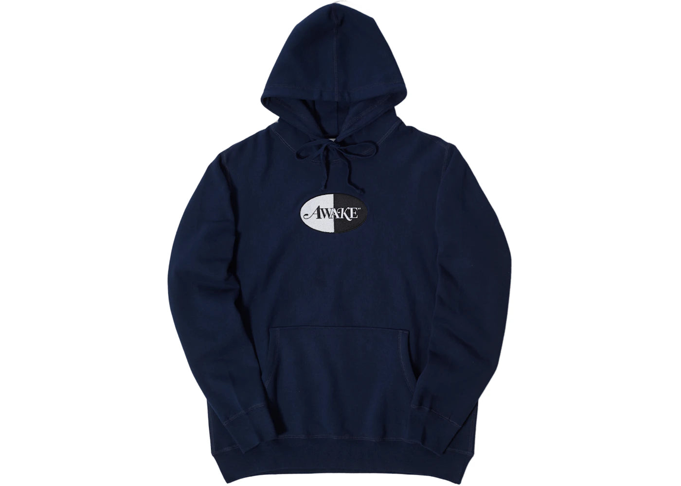 Awake Embroidered Split Logo Patch Hoodie Navy