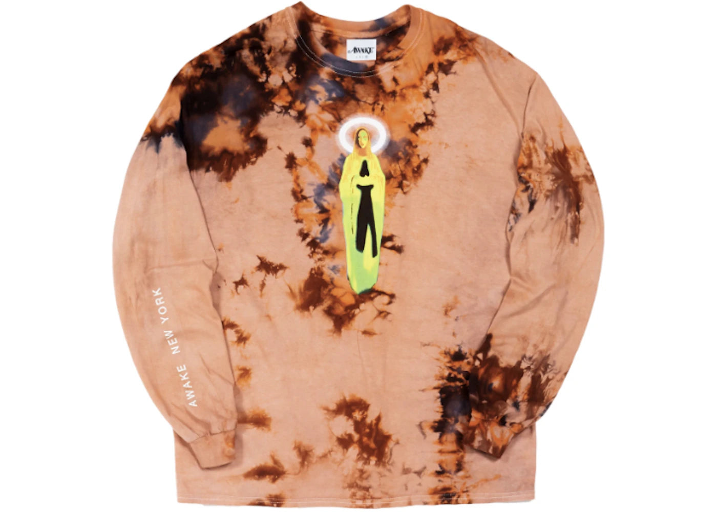 Awake Mother Mary L/S Tee Tie Dye Orange