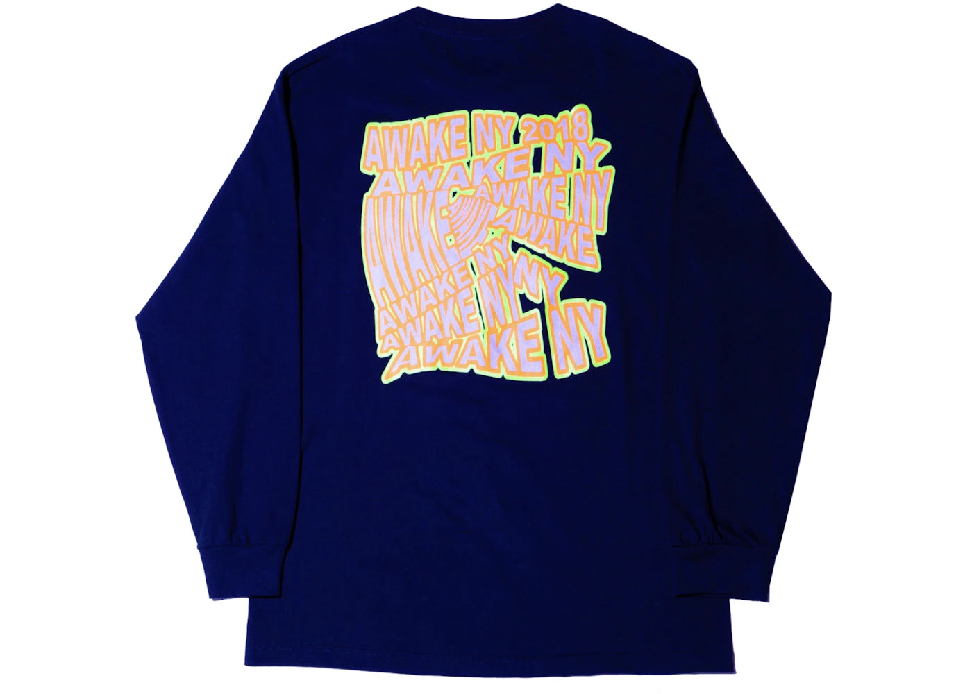 Awake Wave Logo L/S Tee Navy