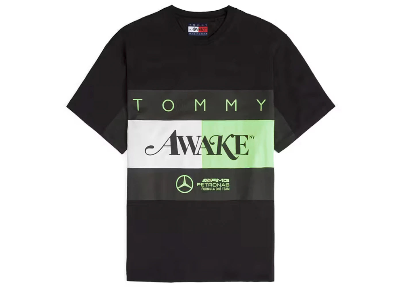 Awake x Tommy x Mercedes-AMG F1 Flag Tee Black