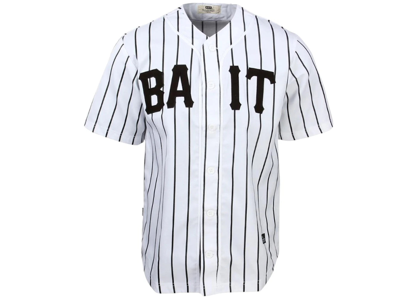 BAIT Sluggers Pinstripe Baseball Jersey White/Black