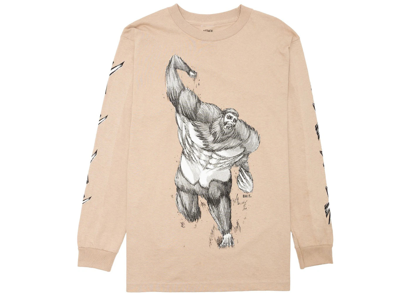 BAIT x Attack On Titan Beast L/S Tee Sand
