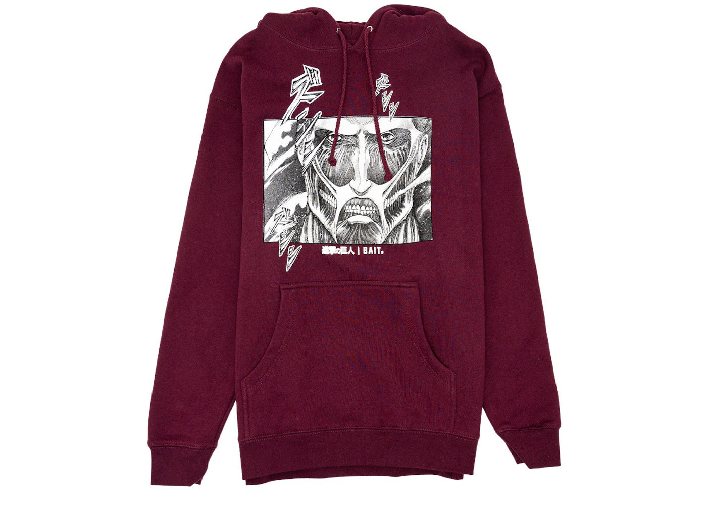 BAIT x Attack On Titan Colossal Titan Hoodie Burgundy