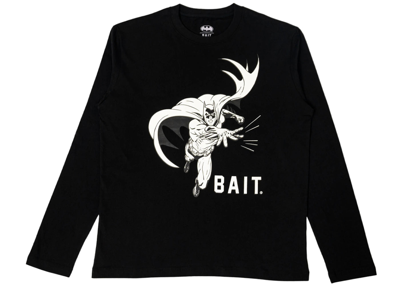 BAIT x Batman Batarang Glow In The Dark Long Sleeve Tee Black