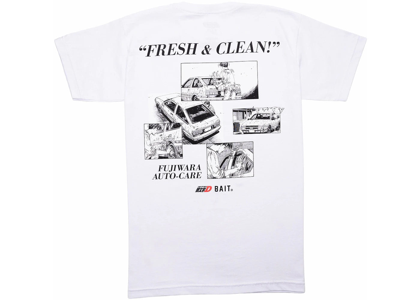 BAIT x Initial D So Fresh So Clean Tee White