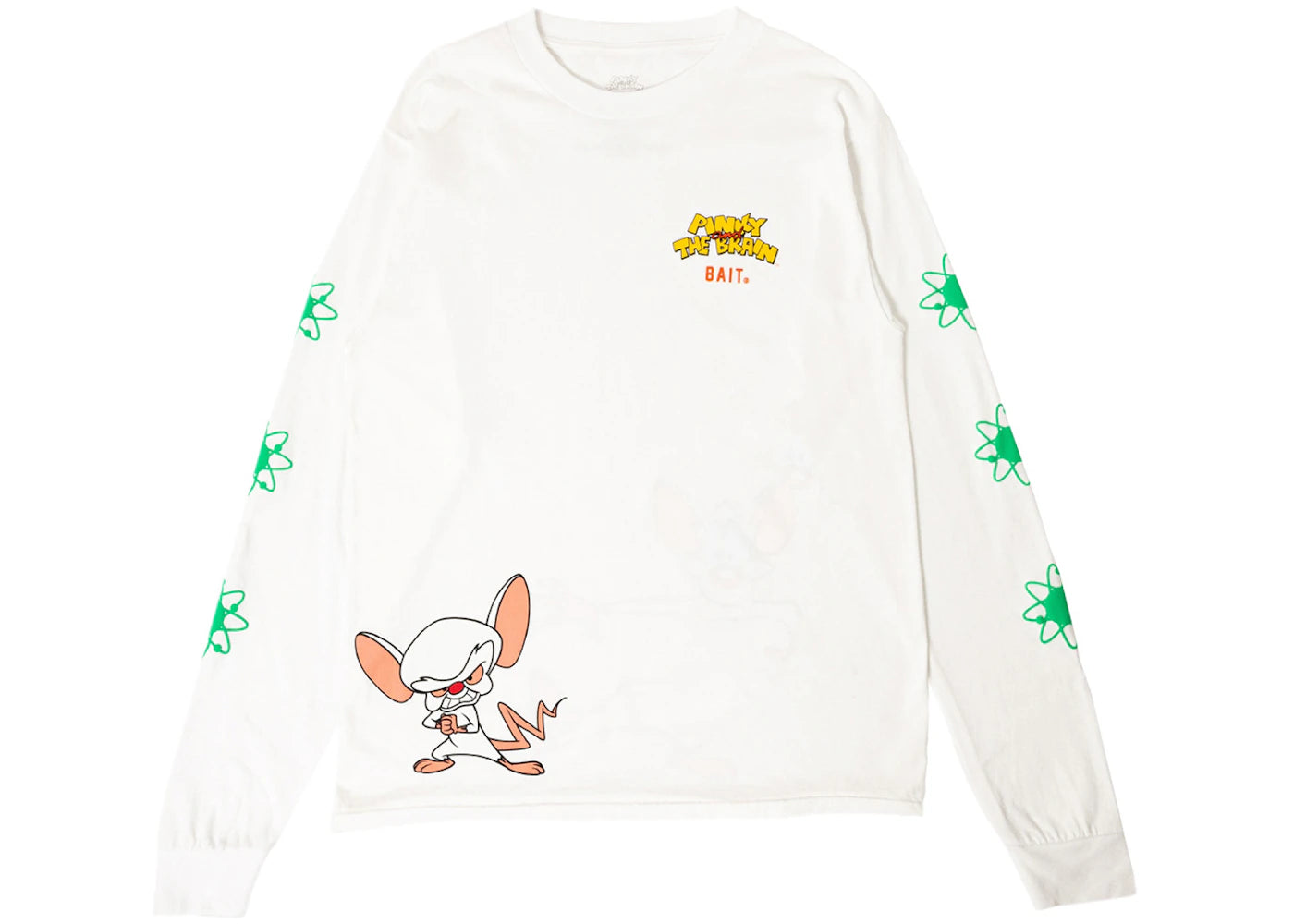 BAIT x Pinky And The Brain Logo Long Sleeve Tee White
