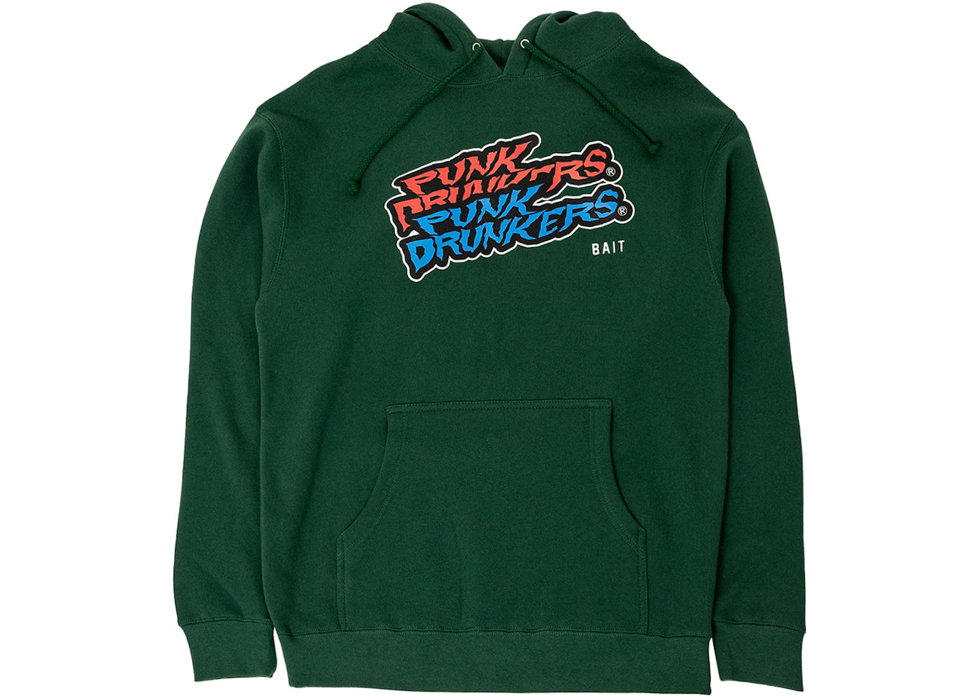 BAIT x Punk Drunkers Skateboard Hoodie Green
