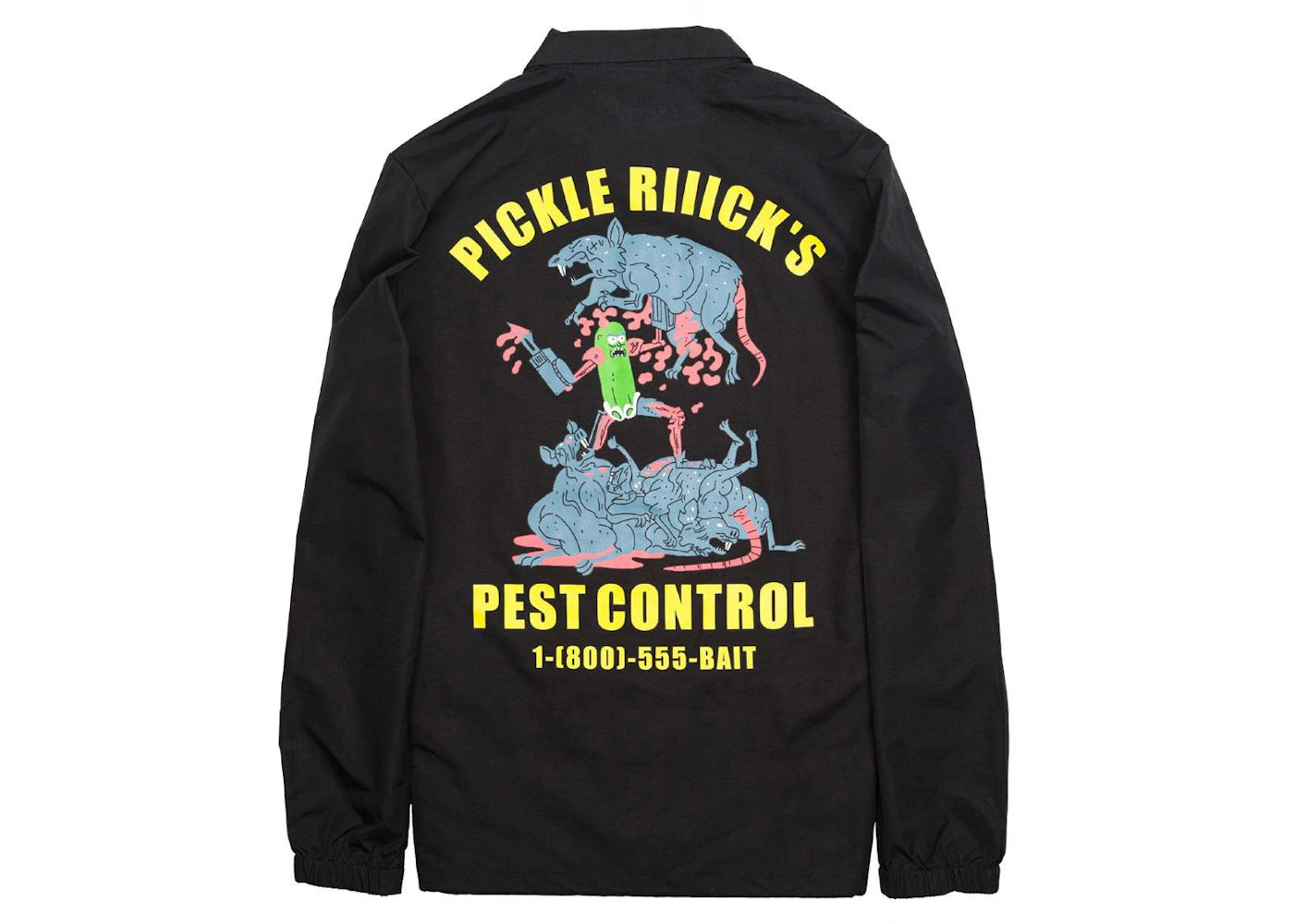 BAIT x Rick And Morty Pickle Rick Coaches Jacket Black