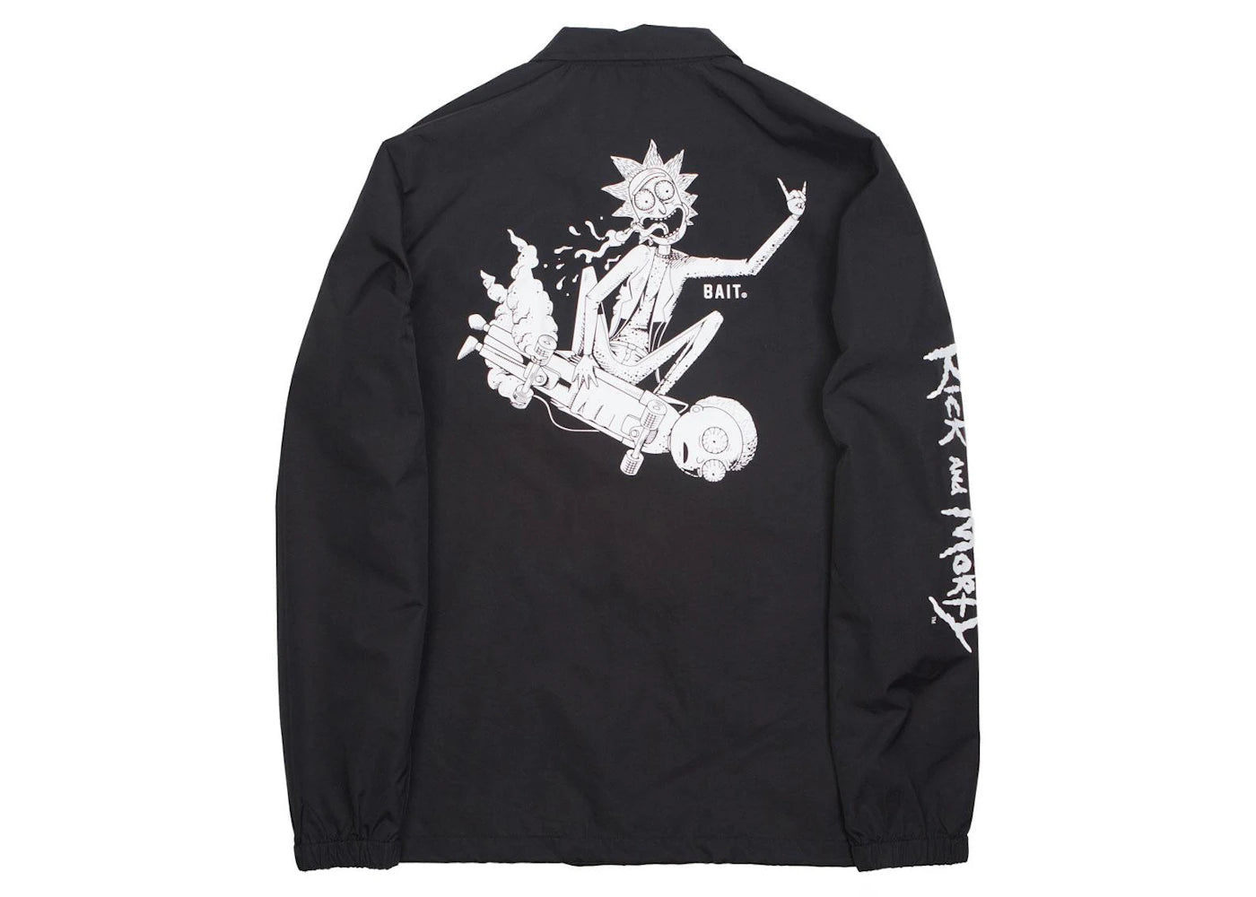 BAIT x Rick And Morty Skateboard Coaches Jacket Black