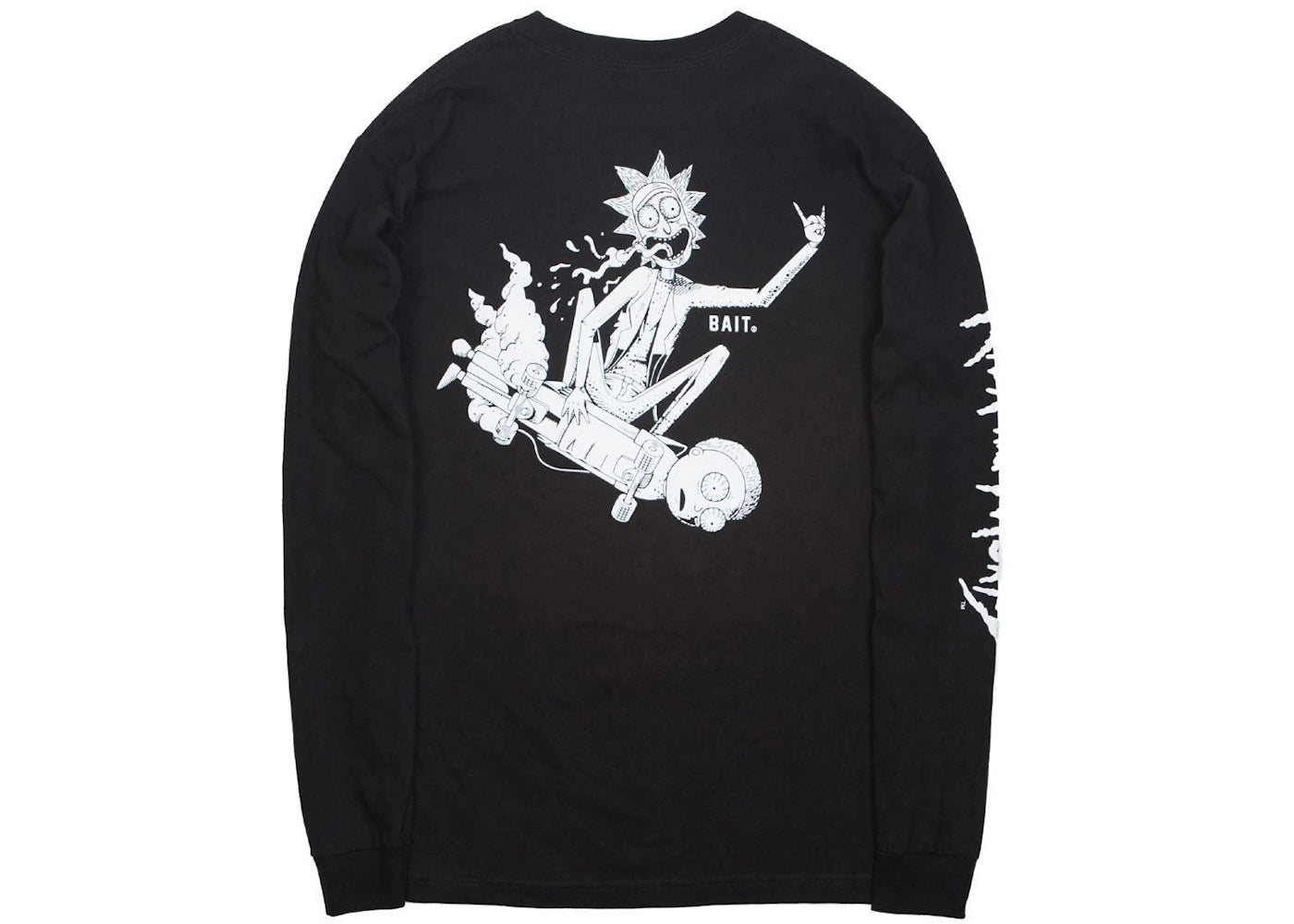 BAIT x Rick And Morty Skateboard Long Sleeve Tee Black