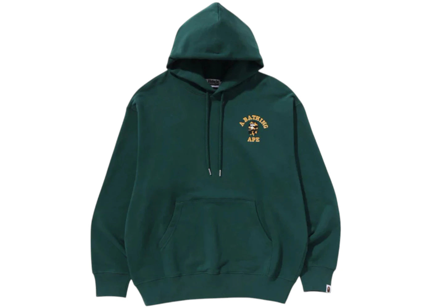 BAPE 1st Camo College Logo Relaxed Fit Pullover Hoodie Olivedrab