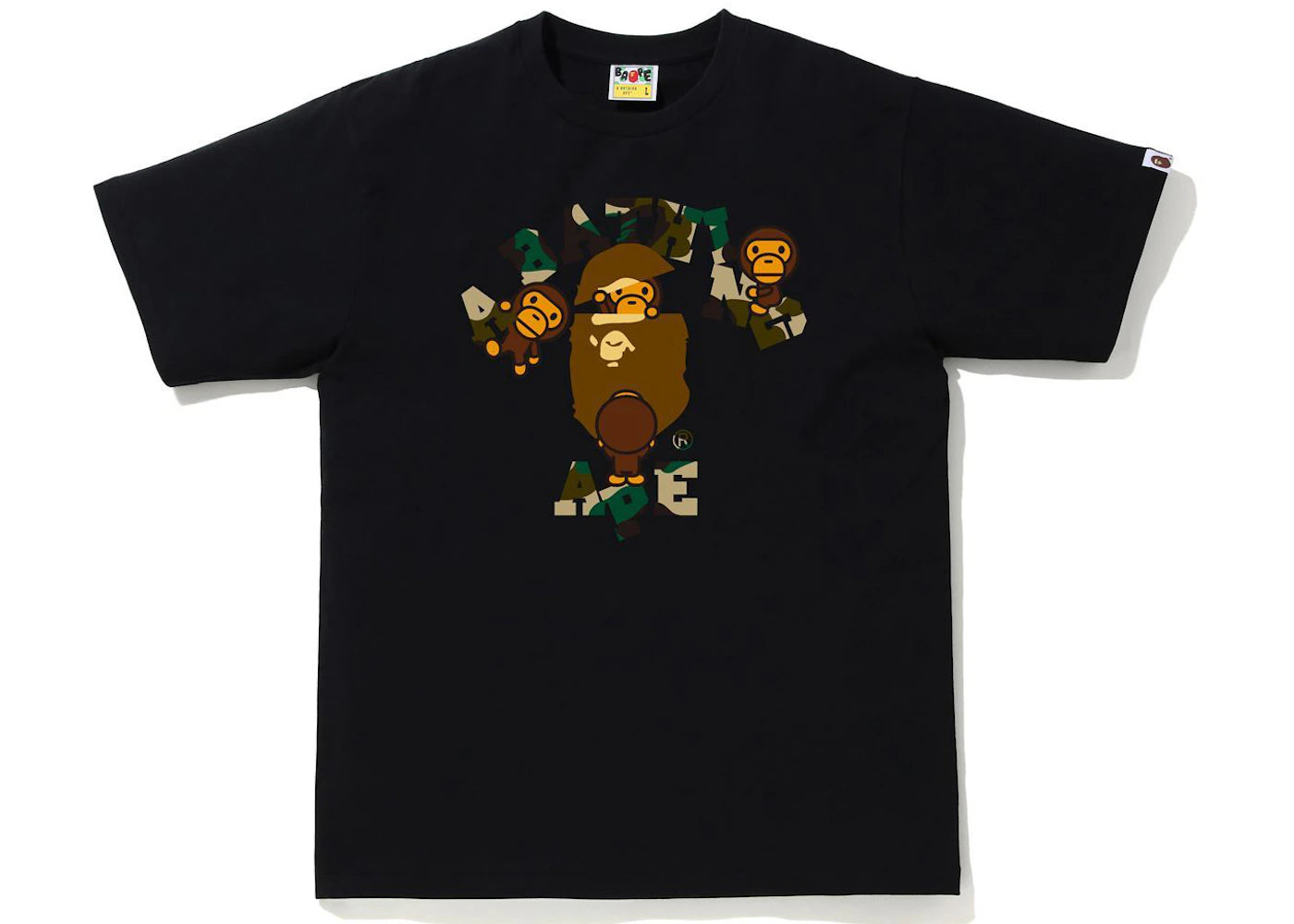 BAPE 1st Camo College Milo Tee (SS21) Black/Yellow