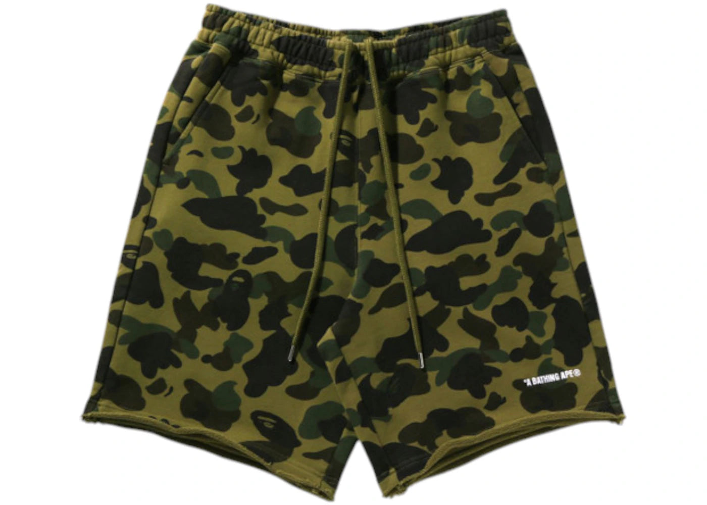 BAPE 1st Camo Heavy Washed Relaxed Fit Sweat Shorts Green