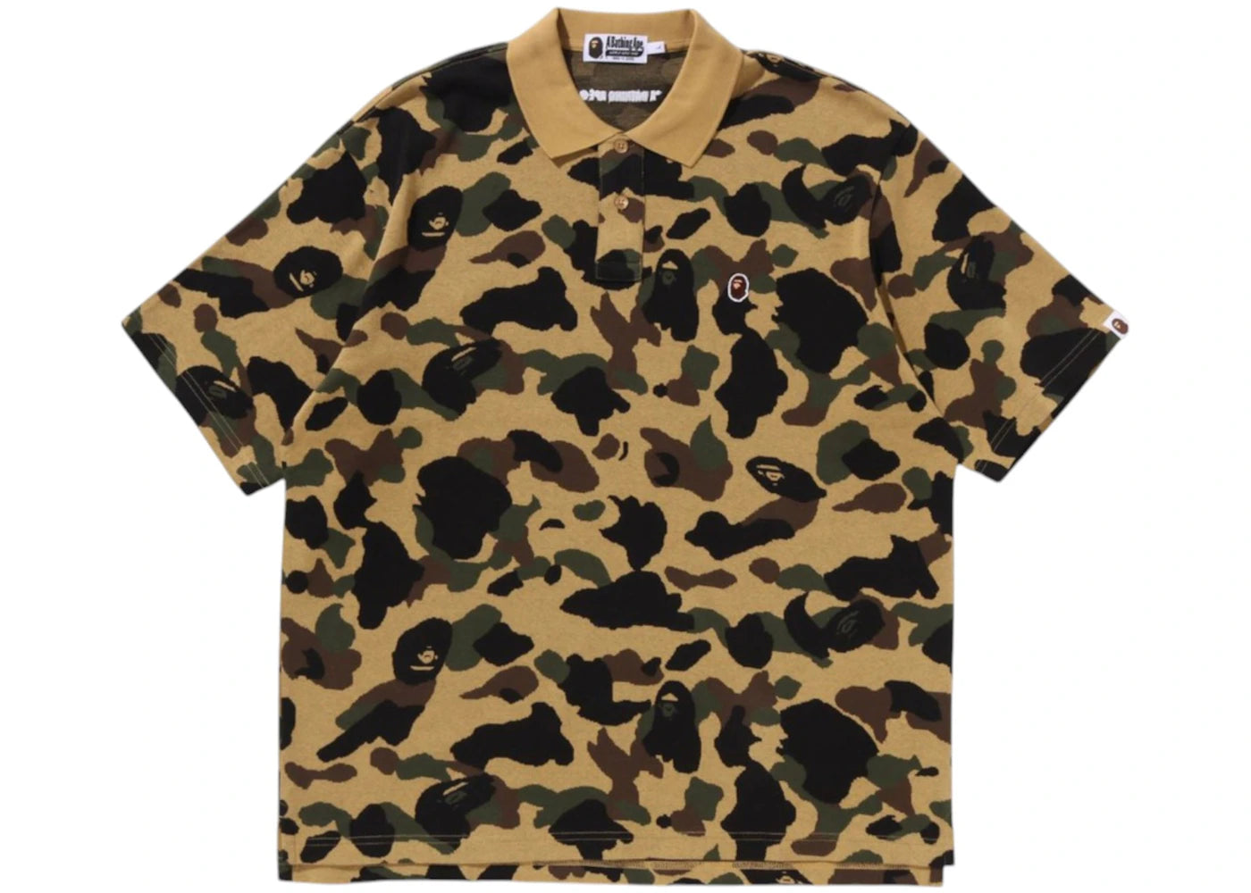 BAPE 1st Camo Jacquard Relax Fit Polo Shirt Yellow