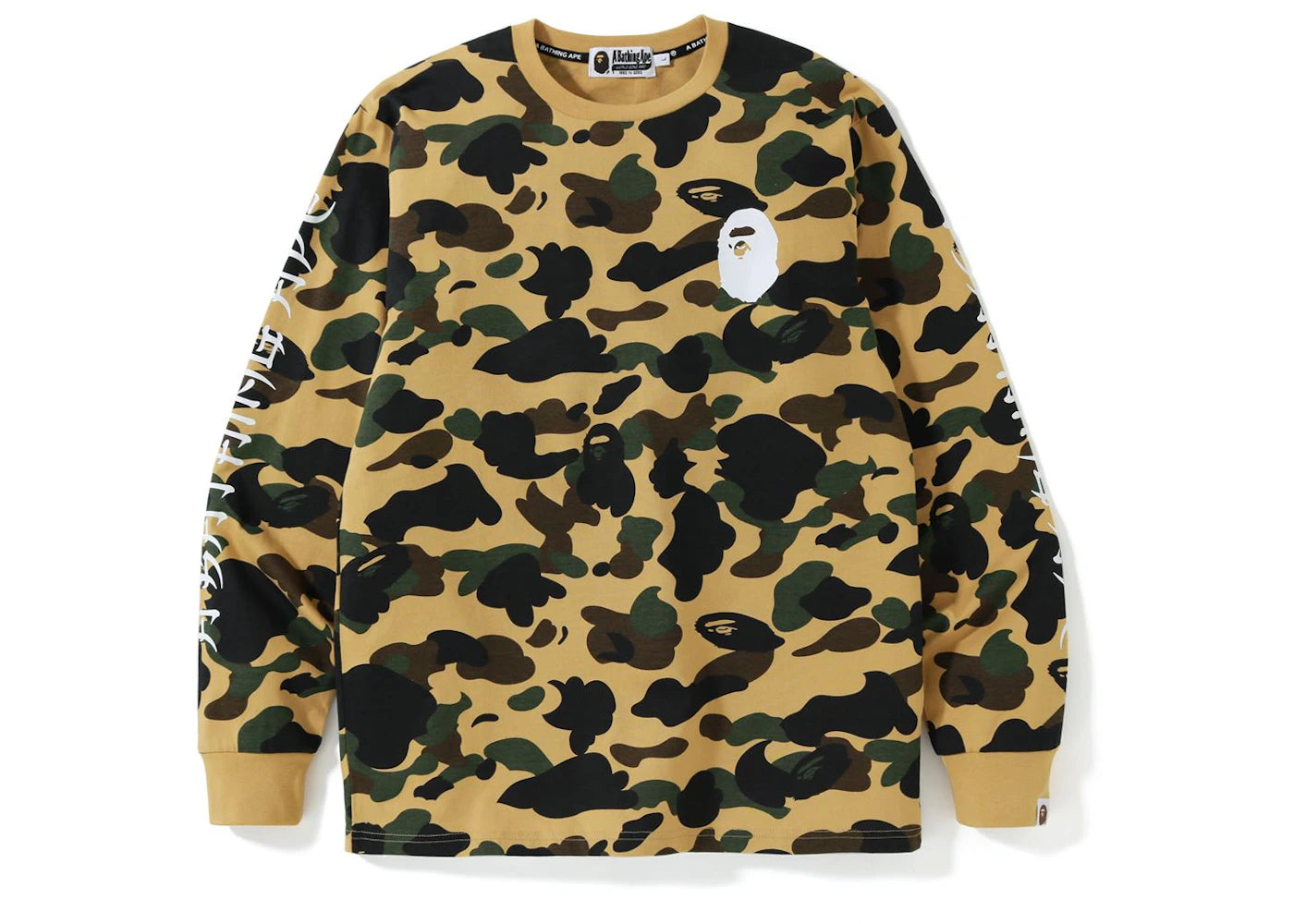 BAPE 1st Camo Kanji L/S Tee Yellow
