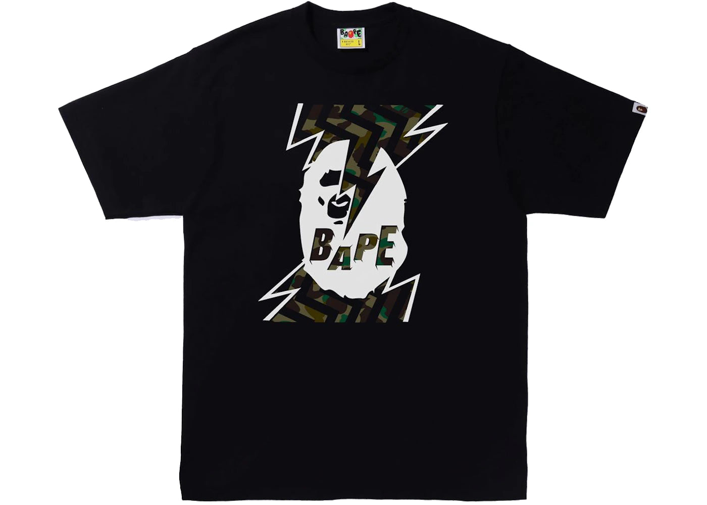 BAPE 1st Camo Lightning Ape Head Tee (SS22) Black/Green
