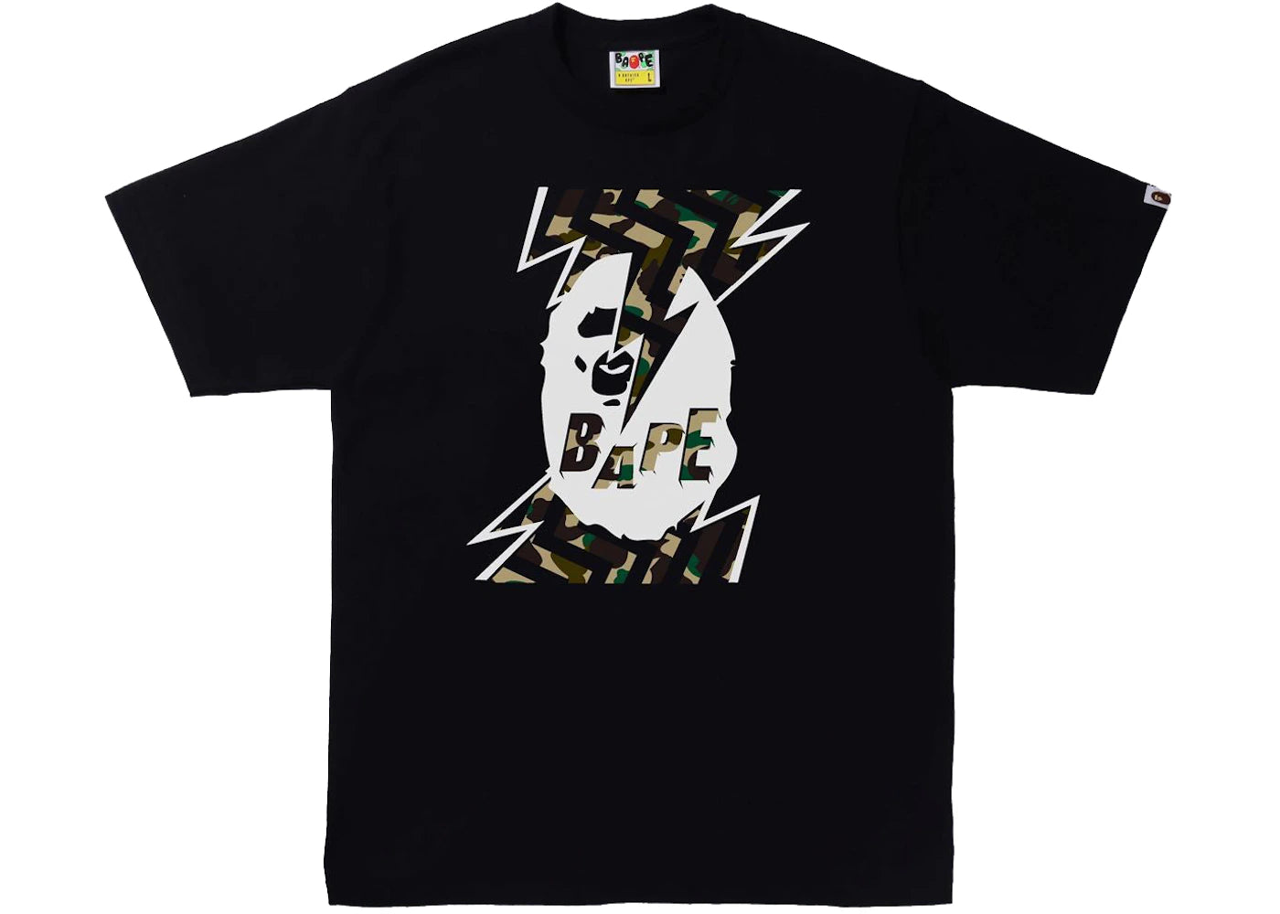BAPE 1st Camo Lightning Ape Head Tee (SS22) Black/Yellow
