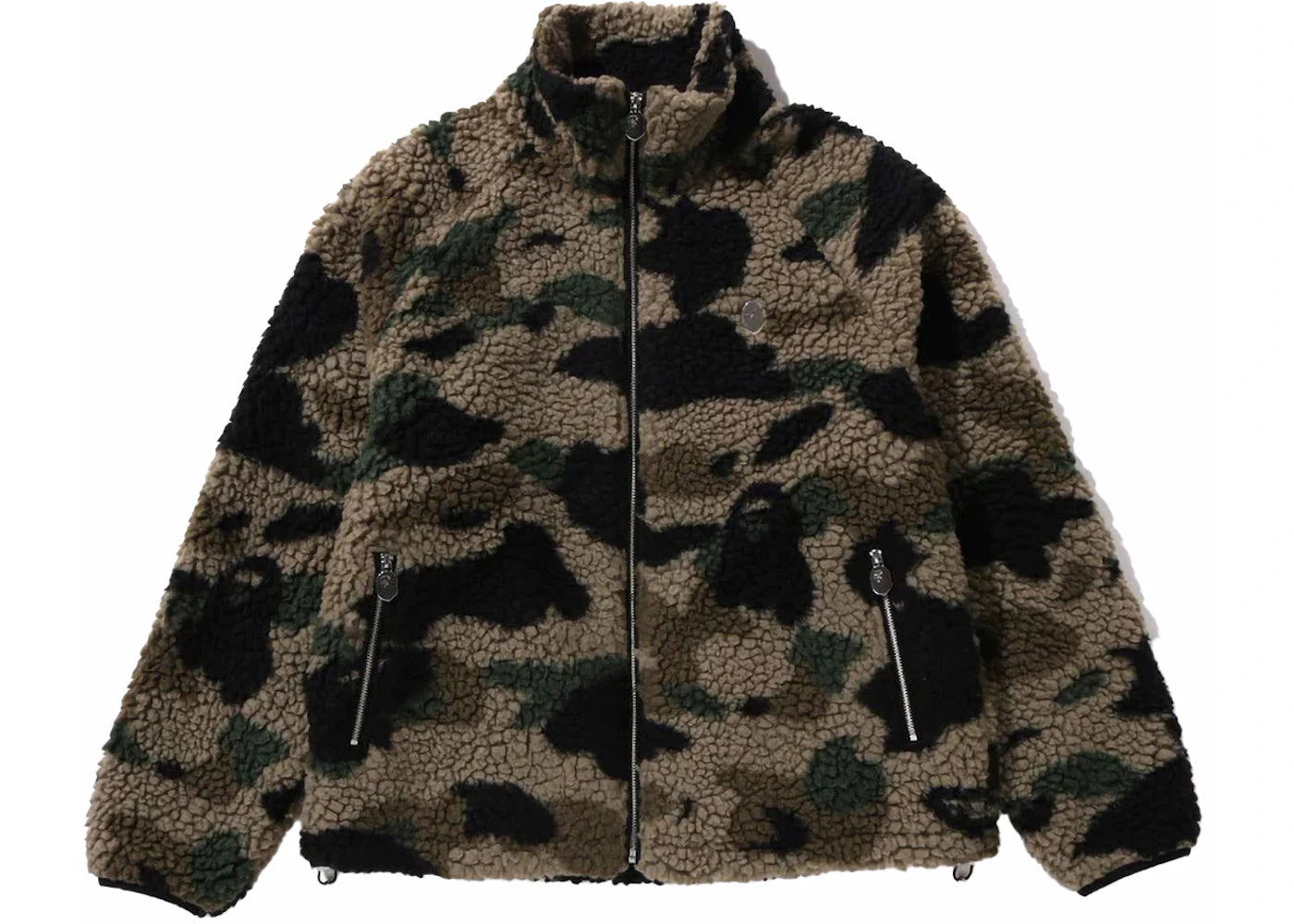 BAPE 1st Camo Metal Ape Head One Point Fleece Jacket Green