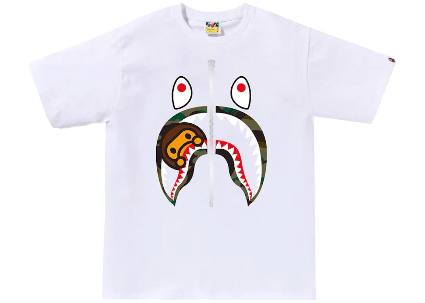 BAPE 1st Camo Milo Shark Tee White/Green
