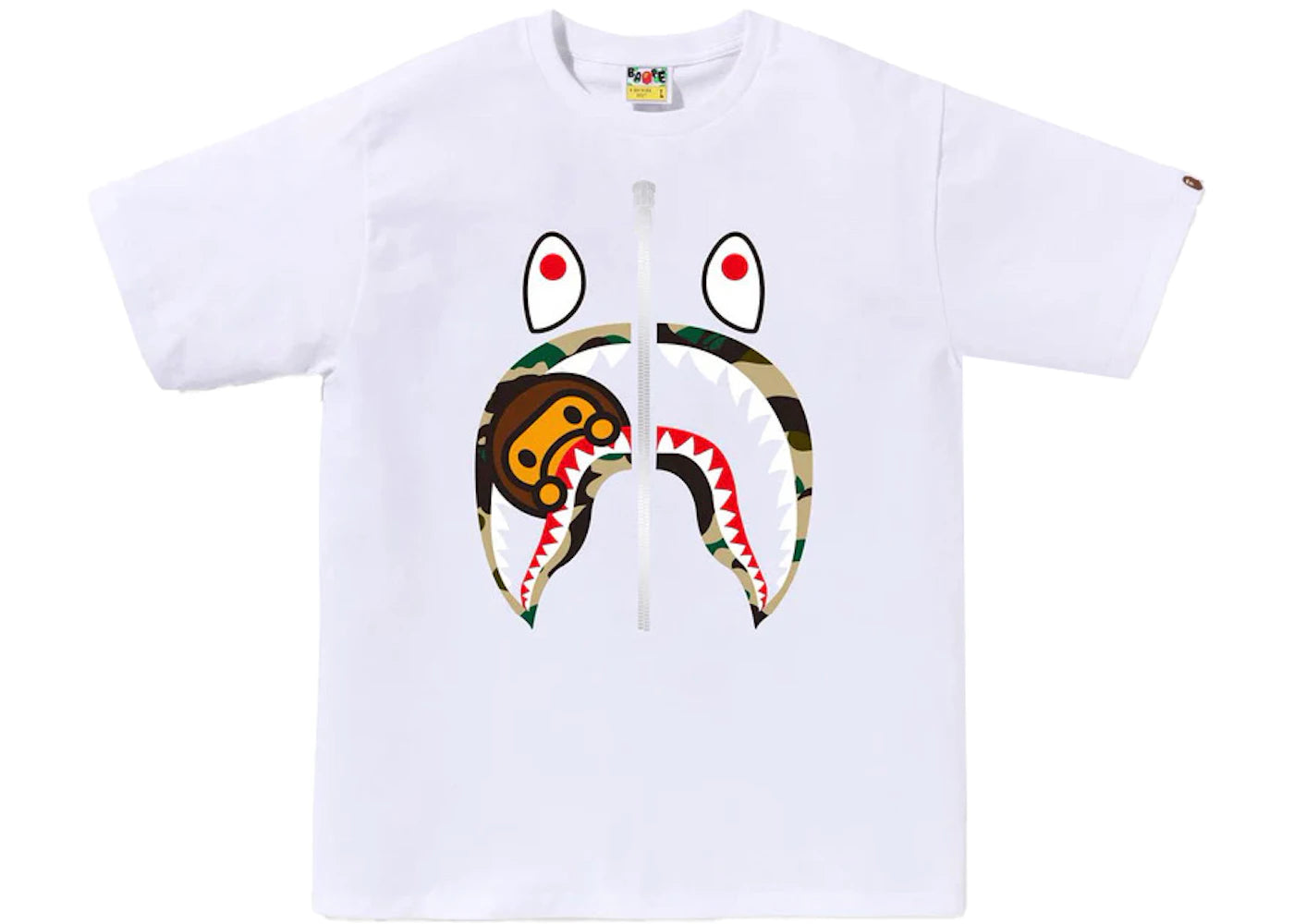 BAPE 1st Camo Milo Shark Tee White/Yellow