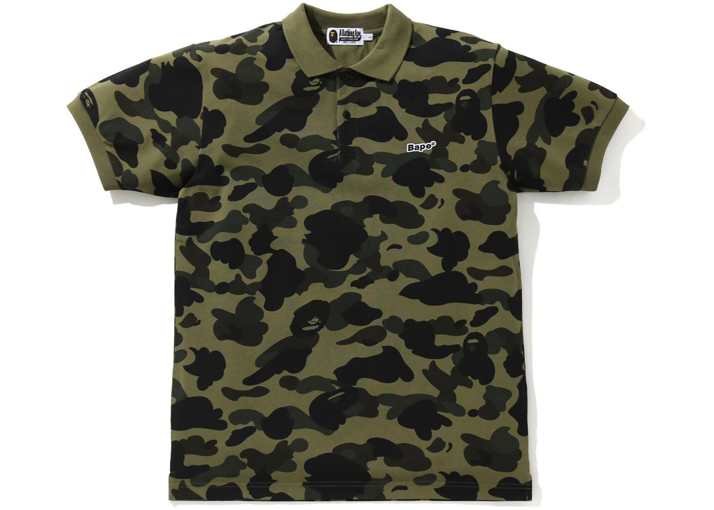 BAPE 1st Camo Patched Polo Green
