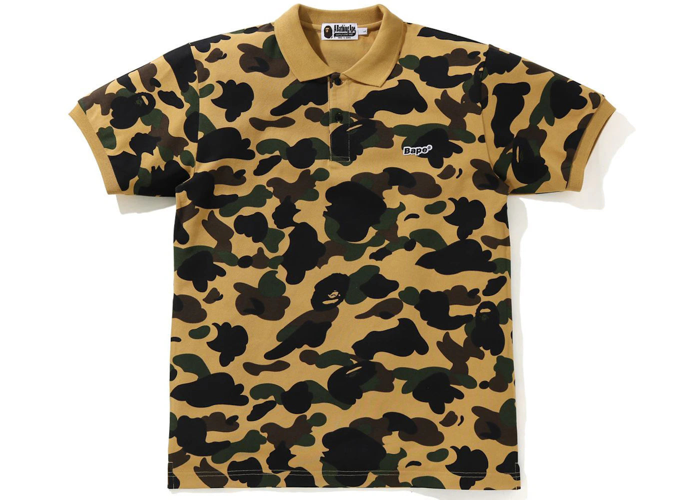 BAPE 1st Camo Patched Polo Yellow