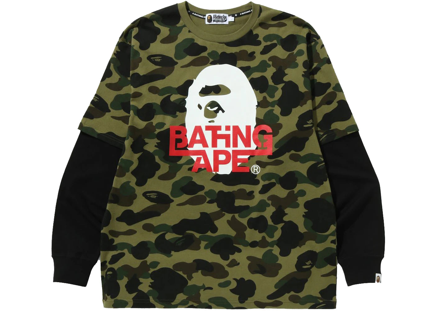 BAPE 1st Camo Relaxed Fit Layered L/S Tee Green
