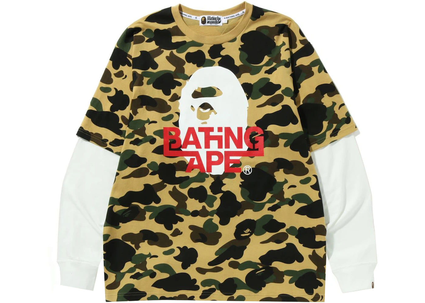 BAPE 1st Camo Relaxed Fit Layered L/S Tee Yellow