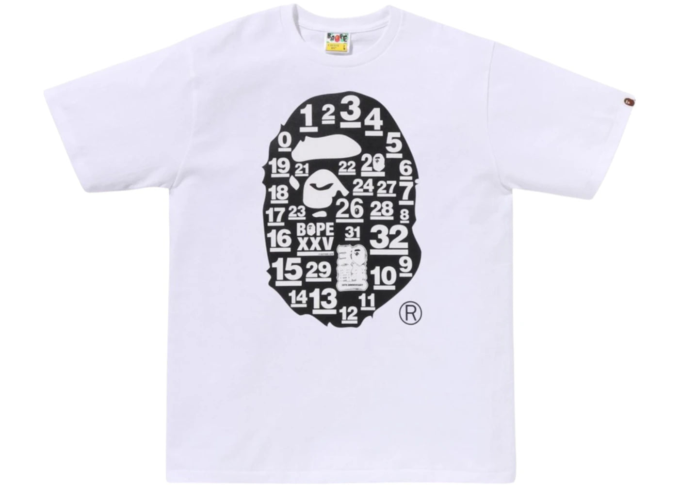 BAPE A Bathing Ape 32nd Anniversary Big Ape Head Tee White
