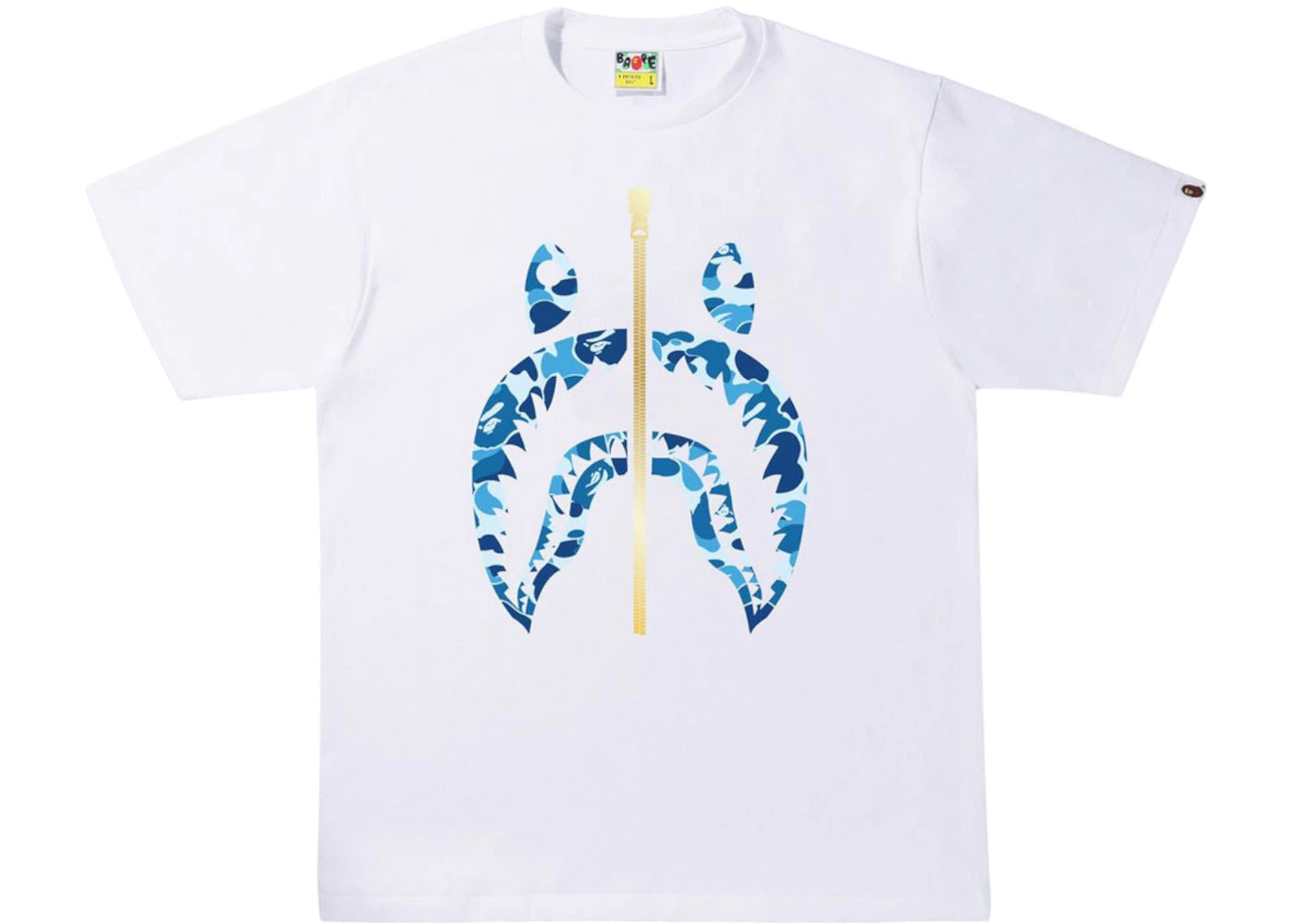 BAPE A Bathing Ape ABC Camo Shark Tee White/Blue